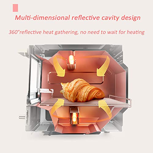 Toaster oven Mini Horno Tostador 8L Tubo de Cuarzo Calefacción 30 Minutos Temporizador 1000W 1 Metro Cable de alimentación Blanco/Rosa