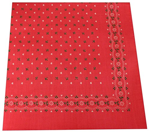 Tobeni 548 Bandana Head- Pañuelos para el Cuello de Tela 100% Algodón Unisex Color Corazón Rosa Tamaño 54 cm x 54 cm