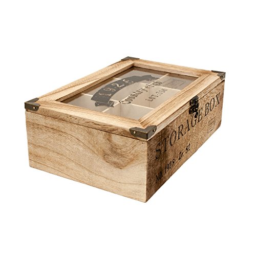 ToCi – Caja para té de madera en estilo rústico con 6 o 9 compartimentos Modell 1