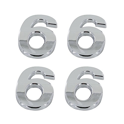 Tocone 4pcs Número Casa 0 a 9 Signo Vivienda Calle Números Placas de Dirección Número de Casa para Puerta, Casa, Buzón, Hotel, Plata 5cm (6)