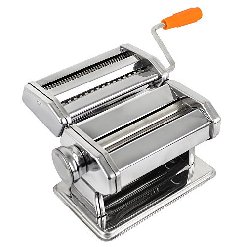 Todeco - Máquina de Pasta, Maquina para Hacer Pasta - Grosor del corte: 6 ajustes de espesor ajustable de 0,5 a 3 mm - Material: Acero inoxidable - Espaguetis, tagliatelles, lasañas