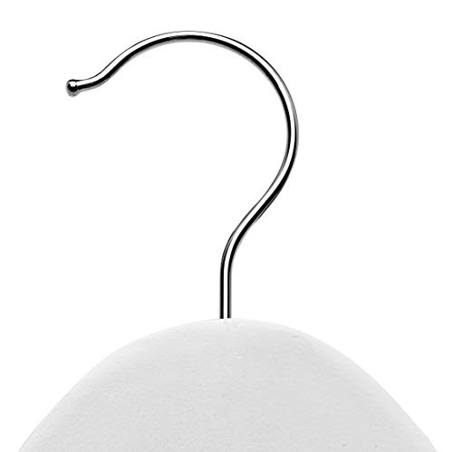 TODO HOGAR - Percha con Pinzas (Pack de 6 Und de 45cm) - (Color Blanco y Caoba) Ideal para Pantalones, con Muescas para Tirantes y Gancho de Acero.