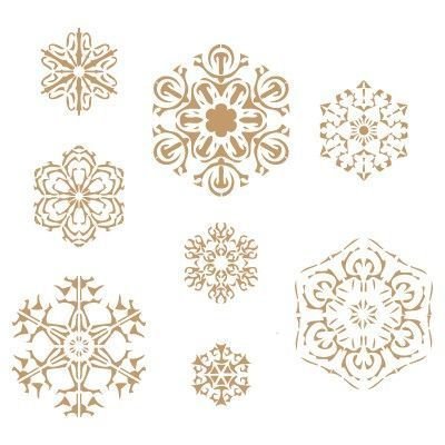 TODO-STENCIL Deco Fiesta 008 Navidad Copos De Nieve. Medidas aproximadas: Medida Exterior 20 x 20 cm Medida del diseño:17,6 x 16,3 cm