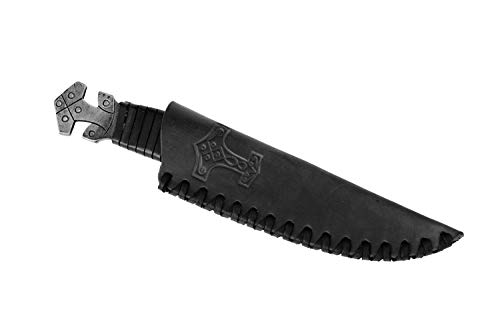 Toferner - Cuchillo de Acero Thor - Forjado a Mano y Aspecto Vintage - Hoja Puntiaguda Ultra Afilada - Elegante diseño Antiguo - Incluye Estuche de Cuero auténtico