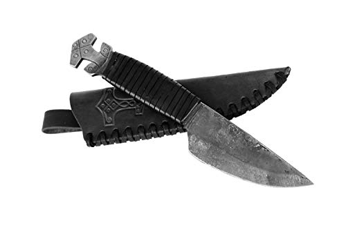 Toferner - Cuchillo de Acero Thor - Forjado a Mano y Aspecto Vintage - Hoja Puntiaguda Ultra Afilada - Elegante diseño Antiguo - Incluye Estuche de Cuero auténtico