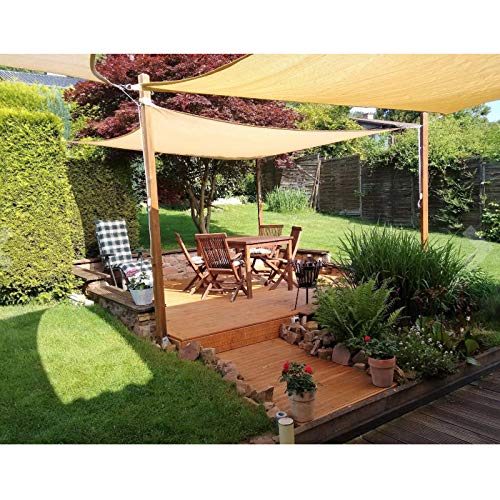 Toldo Rectangular Vela 3x6m , Sombrilla Patio Jardín Terraza, Protector Solar Impermeable con Cuerda