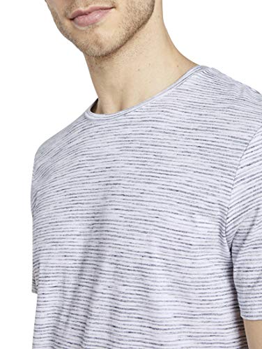 Tom Tailor Feinstreifen Camiseta, Azul (22174/Marina Fina Inyecta Str), S para Hombre