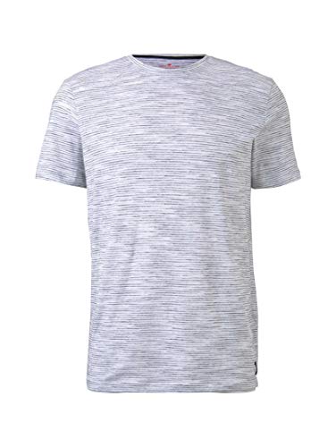 Tom Tailor Feinstreifen Camiseta, Azul (22174/Marina Fina Inyecta Str), S para Hombre