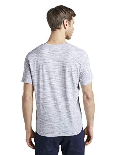 Tom Tailor Feinstreifen Camiseta, Azul (22174/Marina Fina Inyecta Str), S para Hombre