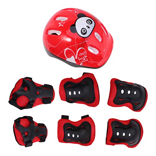 Tomaibaby Niños Deportes Equipo de Protección Codo de Rodilla Muñequeras para Bicicleta Bicicleta Patineta Scooter Niños Accesorios de Protección 7 Piezas