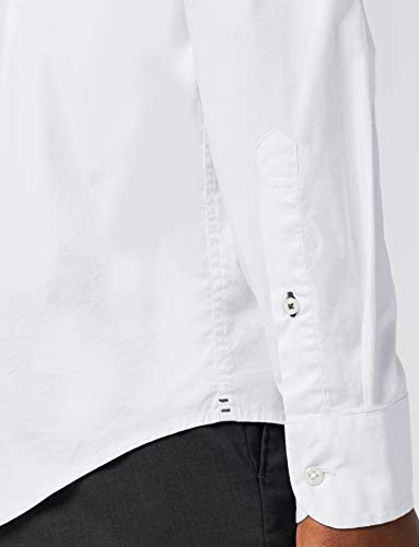 Tommy Hilfiger Core Stretch Slim Poplin Shirt Camisa, Blanco (Bright White 100), Medium para Hombre