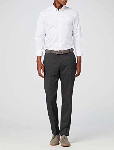 Tommy Hilfiger Core Stretch Slim Poplin Shirt Camisa, Blanco (Bright White 100), Medium para Hombre