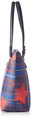 Tommy Hilfiger - Love Med Rev Zip Tote Star Tartan, Bolsos de mano Mujer, Multicolore (Star Tartan), 13x28x36 cm (W x H L)