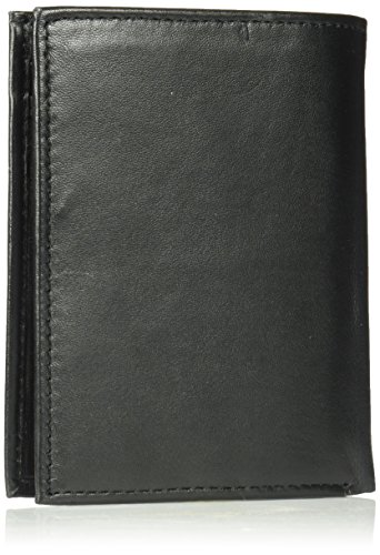 Tommy Hilfiger - Organizador de tarjetas de crédito de piel pulida de cordero para hombre, color Negro, talla Talla única