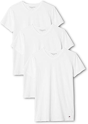 Tommy Hilfiger Vn tee SS 3 Pack Premium Essentials Camiseta, Blanco 100, XL (Pack de 3) para Hombre