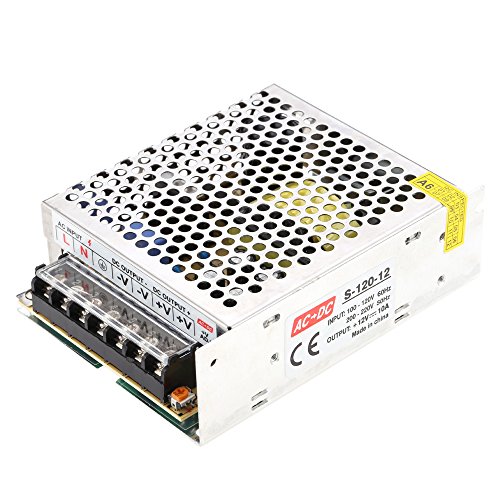 Tomshine 10A 120W 2CH Transformador de Voltage Alimentación de Interruptor, Conductor del LED Fuente de Alimentación, AC100-120V, AC200-220V, DC12V, Driver para Tira LED Cadena de Luz