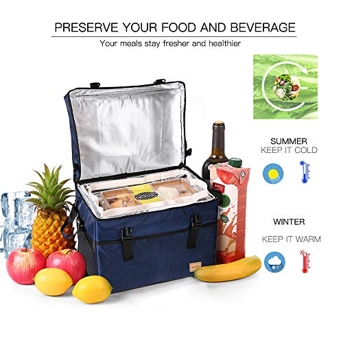TOMSHOO Bolsa Térmica Plegable de Gran Capacidad Caja de Comida Portátil Impermeable,Diseño Único de Hebilla, para Picnic, Camping, Viaje en Coche 70L
