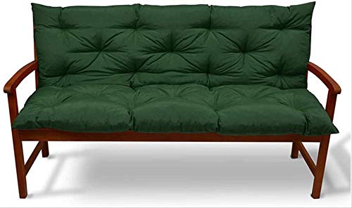 tonywu Cojín De Asiento De Banco De Jardín, Respaldo De Cojín De Banco De 3 Plazas, Cojín De Asiento De Banco Cómodo con Lazos De Fijación 150 * 100 * 10cm Blanco
