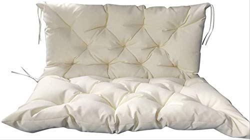 tonywu Cojín De Asiento De Banco De Jardín, Respaldo De Cojín De Banco De 3 Plazas, Cojín De Asiento De Banco Cómodo con Lazos De Fijación 150 * 100 * 10cm Blanco