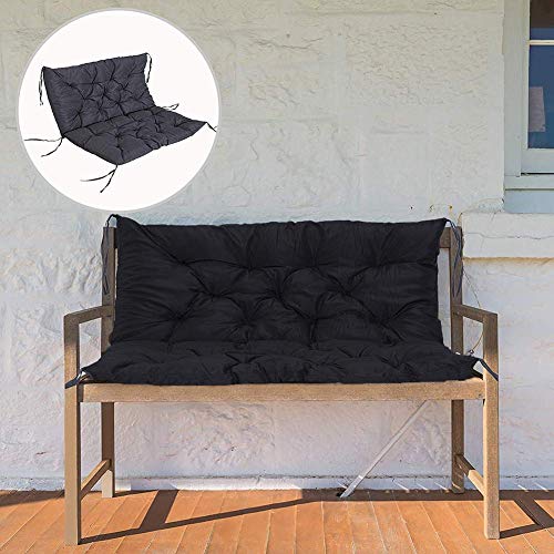 tonywu Cojín De Asiento De Banco De Jardín, Respaldo De Cojín De Banco De 3 Plazas, Cojín De Asiento De Banco Cómodo con Lazos De Fijación 150 * 100 * 10cm Blanco