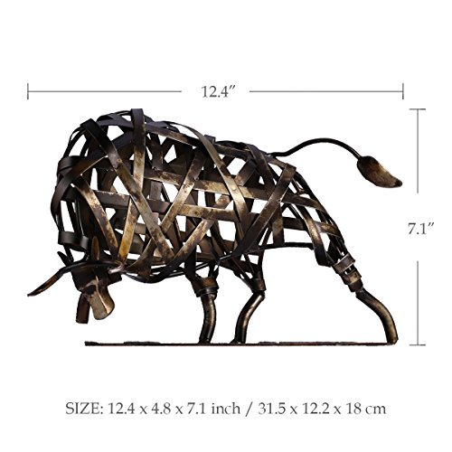 Tooarts- Escultura Metálica Hecha a Mano - Toro - Aparato de Hierro Decorativo para la Decoración del Hogar (Obra de Artesanía)