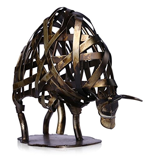 Tooarts- Escultura Metálica Hecha a Mano - Toro - Aparato de Hierro Decorativo para la Decoración del Hogar (Obra de Artesanía)
