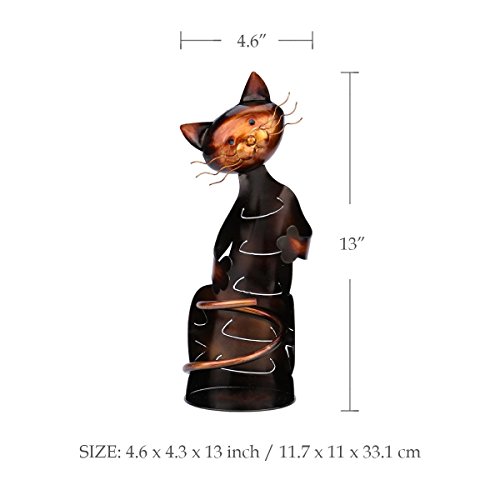 TOOARTS - Soporte para Vino - Mi Agradable Tarde - Botellero forma de Gato,Estilo Metálico para la Decoración del Hogar Bar (Escultura de Hierro de Arte Decorativa)