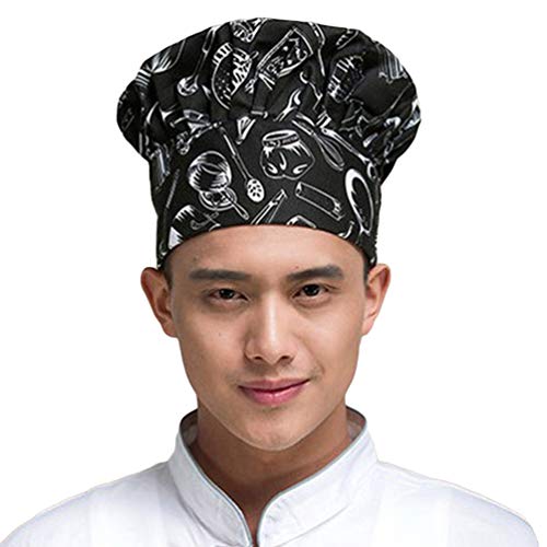 Tookang Gorra de Cocinero Sombrero de Chef con Estilo Seta para Restaurante de Cocina Mezcla de Algodón