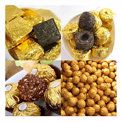 TOPBATHY 500 Piezas de Envoltorios de Bombones de Chocolate Papel de Aluminio Envoltura de Papel de Embalaje para Dulces Caseros Decoración de Dulces Diy (15X15 Cm)