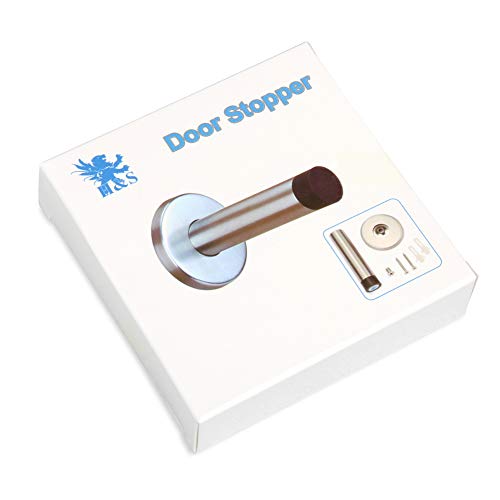 Tope de puerta resistente de acero inoxidable con punta de goma para pared x 2, H&S