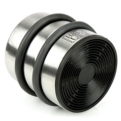 Tope para puerta de acero inoxidable, pesado, parachoques, de goma, con anillos, resistente, forma cupular, de H&S