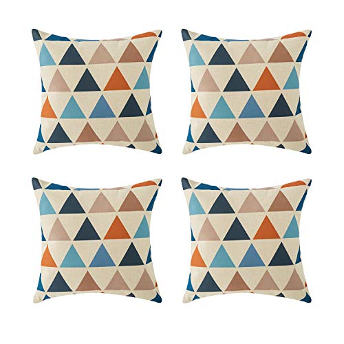 Topfinel hogar geometria algodón Lino Cuadrado Manta Decorativa Almohadas Fundas de cojín para Sala de Estar Juego de 4,45x45cm