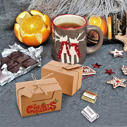 ToPicks Caja de regalo, papel de estraza, caja de regalo, caja de cartón, regalos para invitados para bodas, fiesta de cumpleaños, caja pequeña para bombones vacía, 50 unidades
