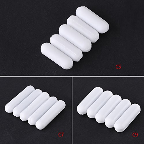 TOPINCN 5 Unids Mezclador Agitador Magnético Stir Bar Tipo-C Color Blanco PTFE Stir Bar Laboratorio Agitador Flea Lab para Mezclador Magnético(5 * 15mm)