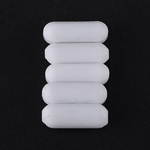 TOPINCN 5 Unids Mezclador Agitador Magnético Stir Bar Tipo-C Color Blanco PTFE Stir Bar Laboratorio Agitador Flea Lab para Mezclador Magnético(5 * 15mm)