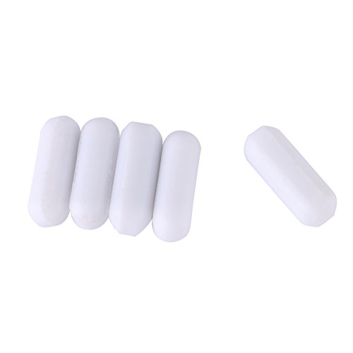 TOPINCN 5 Unids Mezclador Agitador Magnético Stir Bar Tipo-C Color Blanco PTFE Stir Bar Laboratorio Agitador Flea Lab para Mezclador Magnético(5 * 15mm)
