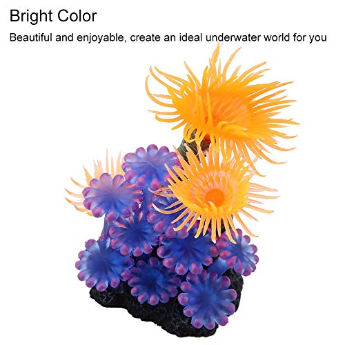 TOPINCN Artificial Coral Acuario Pecera Simulación Silicona Plantas Flor Plástico Suave Mar Anémona Paisaje Decoración