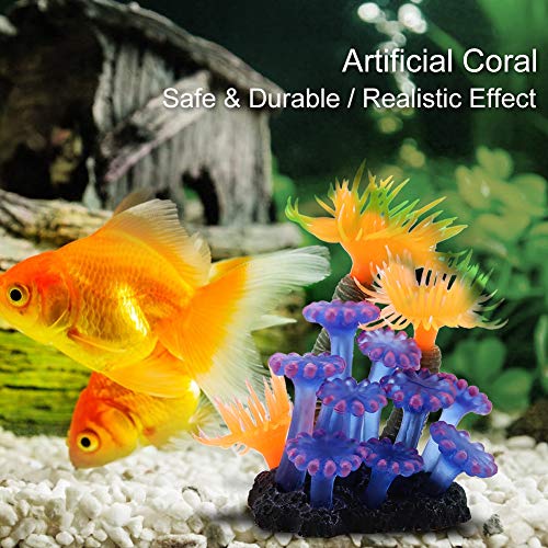 TOPINCN Artificial Coral Acuario Pecera Simulación Silicona Plantas Flor Plástico Suave Mar Anémona Paisaje Decoración