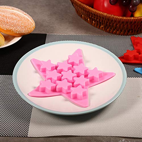 TOPINCN Cinco Herramientas con Forma de Estrella de Hielo Fresco en Forma de Cubo de Hielo congelador del Fabricante de moldes para el Club Bar Party(Rosa)