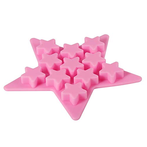 TOPINCN Cinco Herramientas con Forma de Estrella de Hielo Fresco en Forma de Cubo de Hielo congelador del Fabricante de moldes para el Club Bar Party(Rosa)
