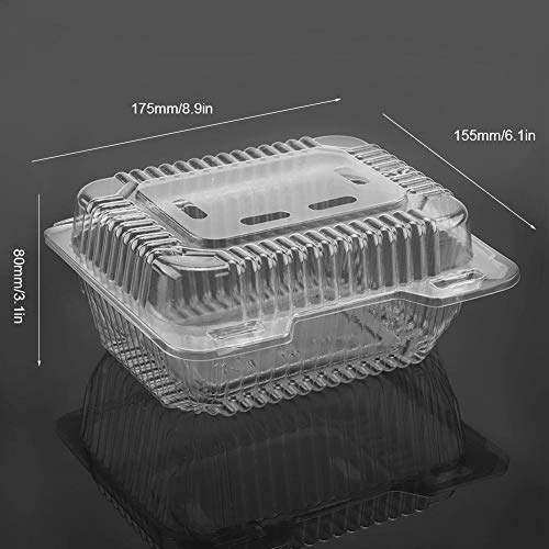 TOPINCN Comida desechable Conjunto de Cajas Transparente BPA Tapa hermética para pastelitos Paquete de contenedores de Almacenamiento 50 unids