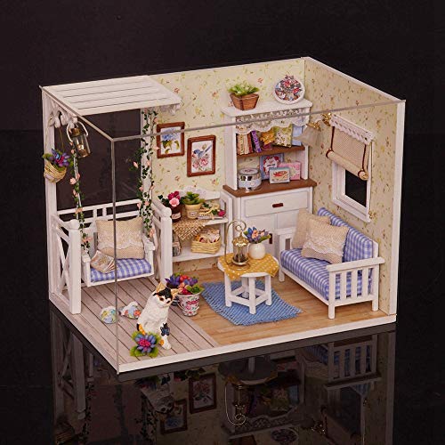 TOPINCN DIY Miniatura de la Casa Muñecas con Muebles Madera Casa Muñecas Juguetes Educativos Niños Regalos Cumpleaños para Niños Amigos