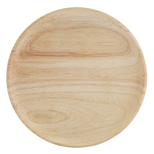 TOPINCN Elegante Bandeja de Madera Redonda para té con Placa de Goma para Pizza, Aperitivos, Sushi, postres, Frutas, Servir Platos creativos para el hogar y el Restaurante, 10.5 * 10.5cm
