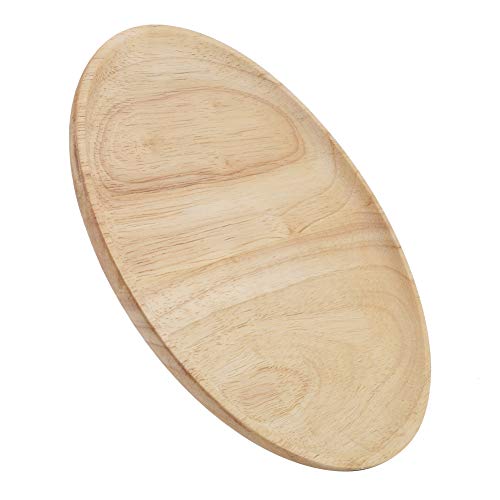 TOPINCN Elegante Bandeja de Madera Redonda para té con Placa de Goma para Pizza, Aperitivos, Sushi, postres, Frutas, Servir Platos creativos para el hogar y el Restaurante, 10.5 * 10.5cm
