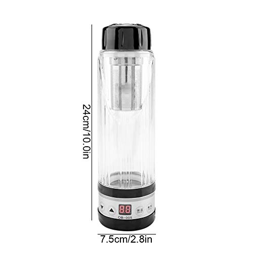 TOPINCN Taza de té de Viaje de la Caldera eléctrica del Coche Calentador de Botella de la Taza de Calentamiento de Agua para Fideos instantáneos Leche de café 12V / 24V 95W 420ml(Negro)