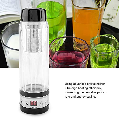 TOPINCN Taza de té de Viaje de la Caldera eléctrica del Coche Calentador de Botella de la Taza de Calentamiento de Agua para Fideos instantáneos Leche de café 12V / 24V 95W 420ml(Negro)