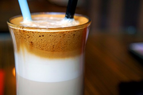 'Topkapi 250.621 – Juego de 12 vasos de "Monaco con 6 vasos para Frappé, leche Shake, cóctel, hielo Café + 6 cucharas de mango largo para 6 personas