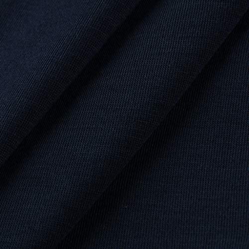 TOPKEAL Sudadera Dobladillo Irregular de Manga Larga de Damas Casual Tops Blusa de Talla Grande para Mujer Azul XXL