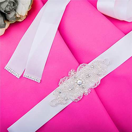 TOPQUEEN boda moldeado de novia fajas cinturón cinturones de mujer hoja para la boda (Peach Puff)
