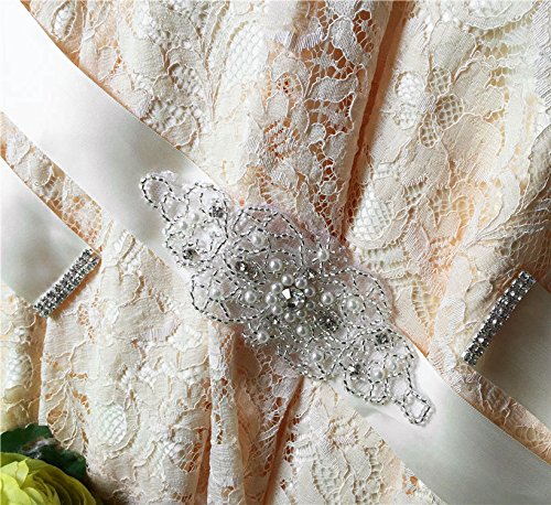 TOPQUEEN boda moldeado de novia fajas cinturón cinturones de mujer hoja para la boda (Peach Puff)